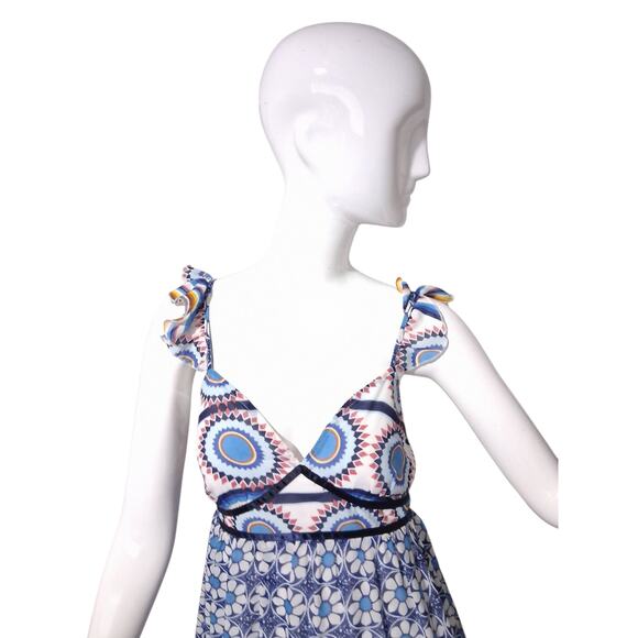 Y2K Charlotte Russe Babydoll Womens size Medium Boho Flowy Chiffon Maxi Dress - Picture 3 of 13